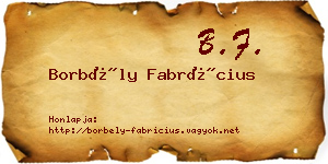 Borbély Fabrícius névjegykártya
