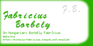 fabricius borbely business card