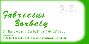 fabricius borbely business card